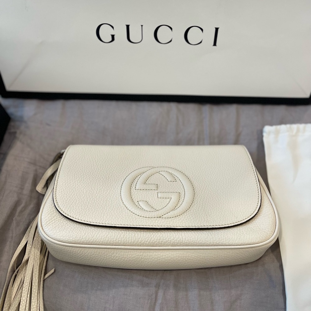 Gucci Soho Crossbody Bag White leather